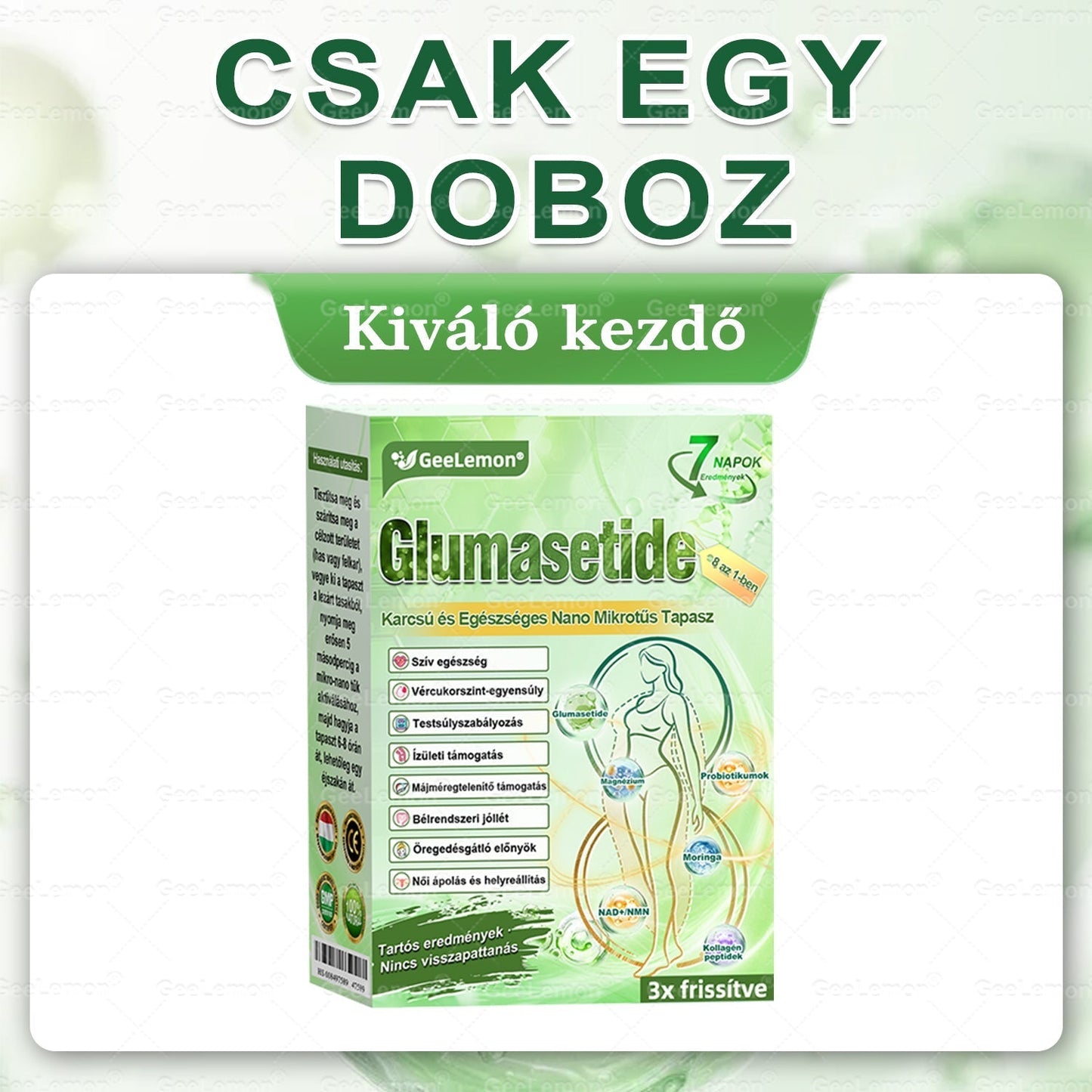 Ajánlott a Semmelweis Kórház által · 👩‍⚕️BENU hivatalos üzlet| 🎁 𝐆𝐞𝑒𝐿𝑒𝐦𝐨𝐧® Glumasetide 8 az 1-ben Karcsú és Egészséges Nano Mikrotűs Tapasz🇭🇺